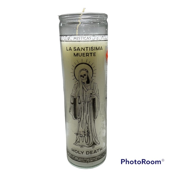 velas misticas Accents White Holy Death 7 Days Candle Vela Blanca